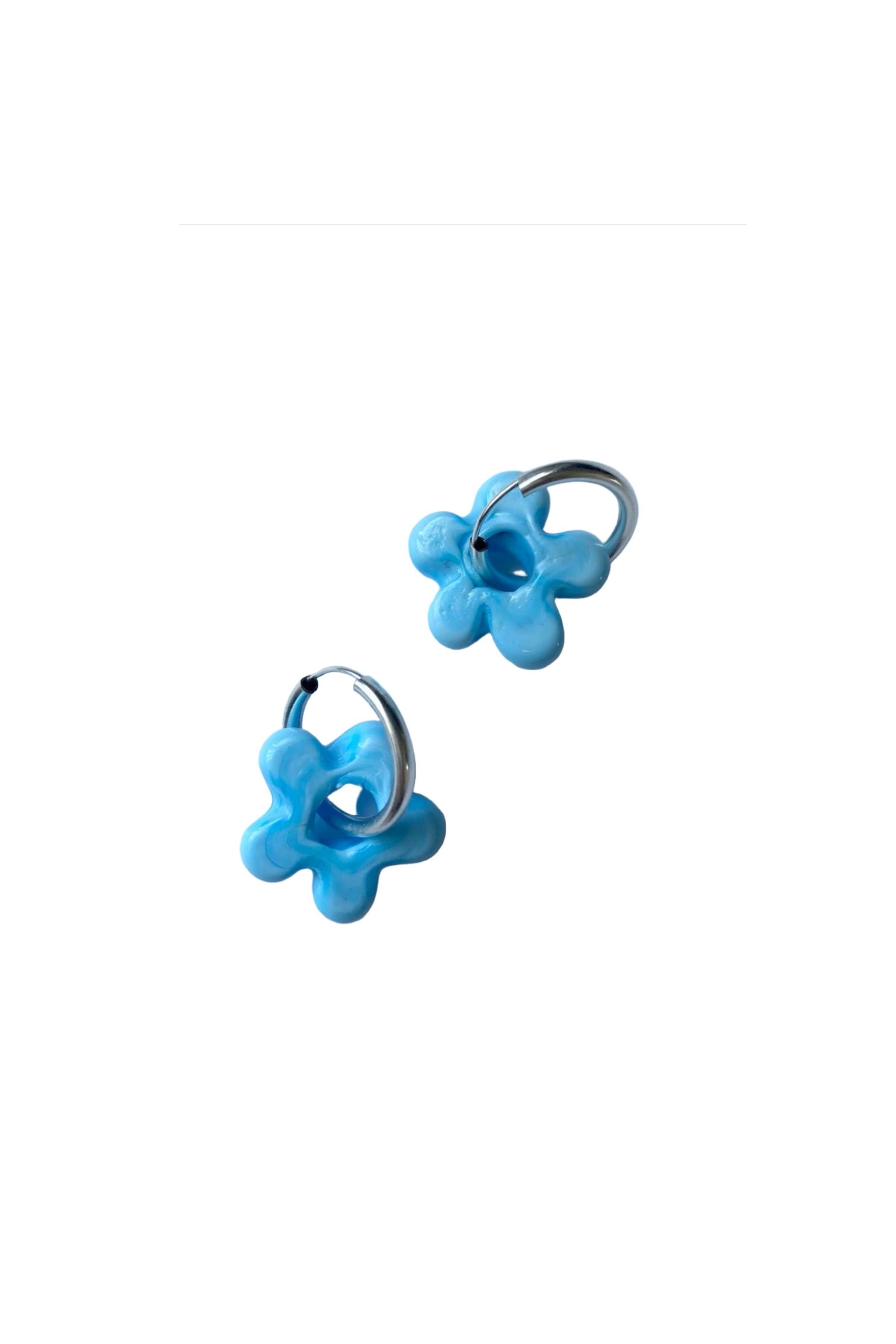 Powder Blue Daisy Earrings