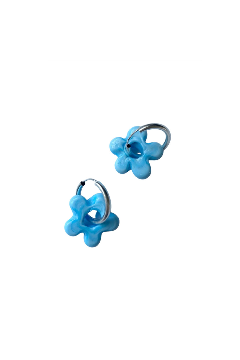 Powder Blue Daisy Earrings