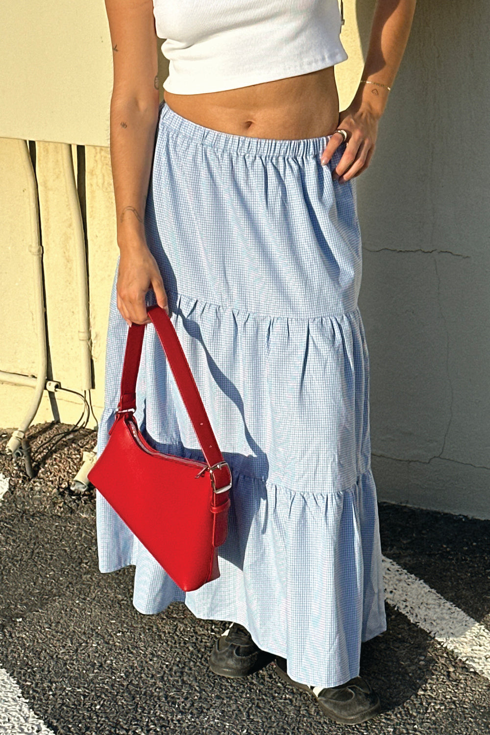 Blue Gingham Emilie Skirt