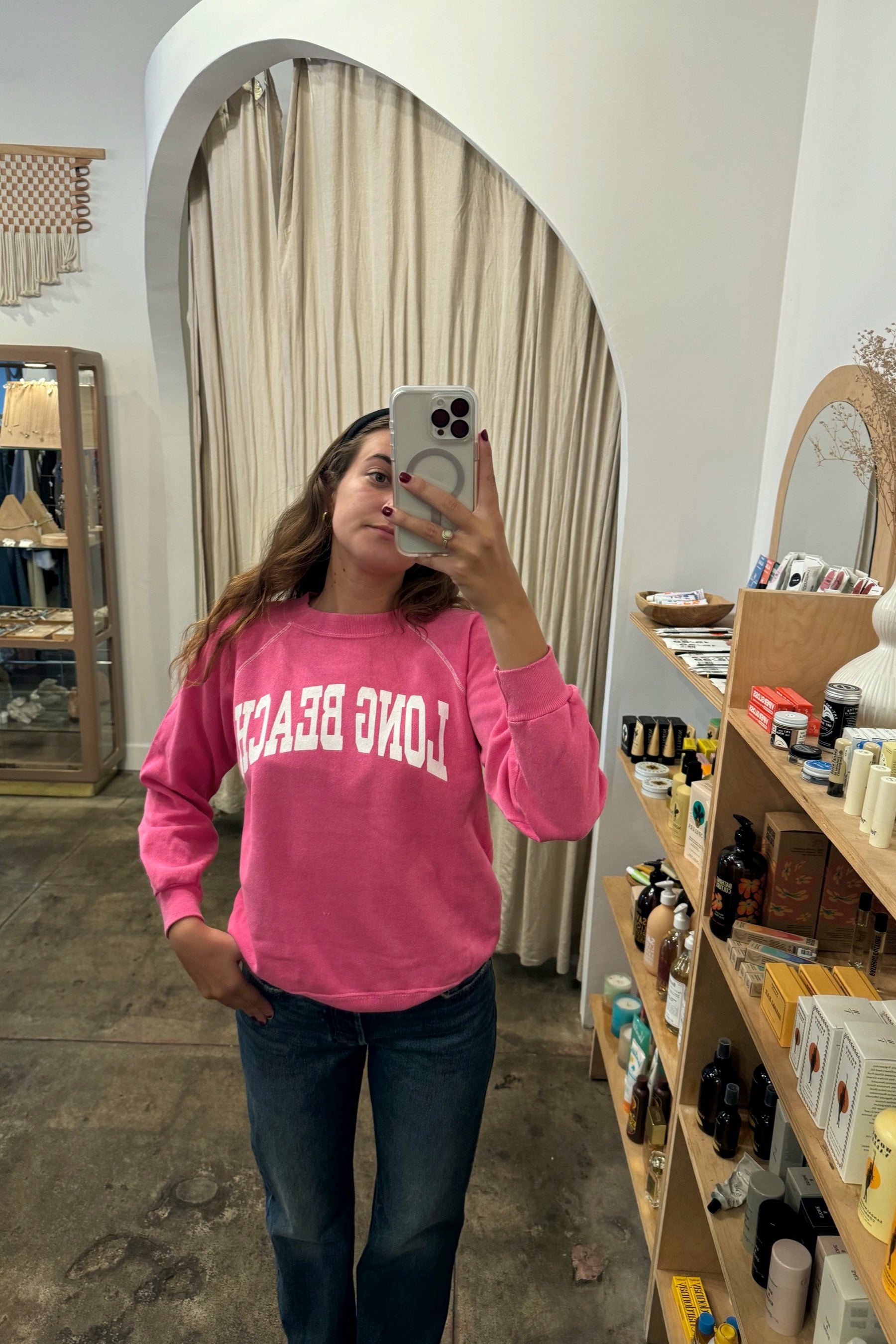 Pink Varsity LB Sweatshirt 003