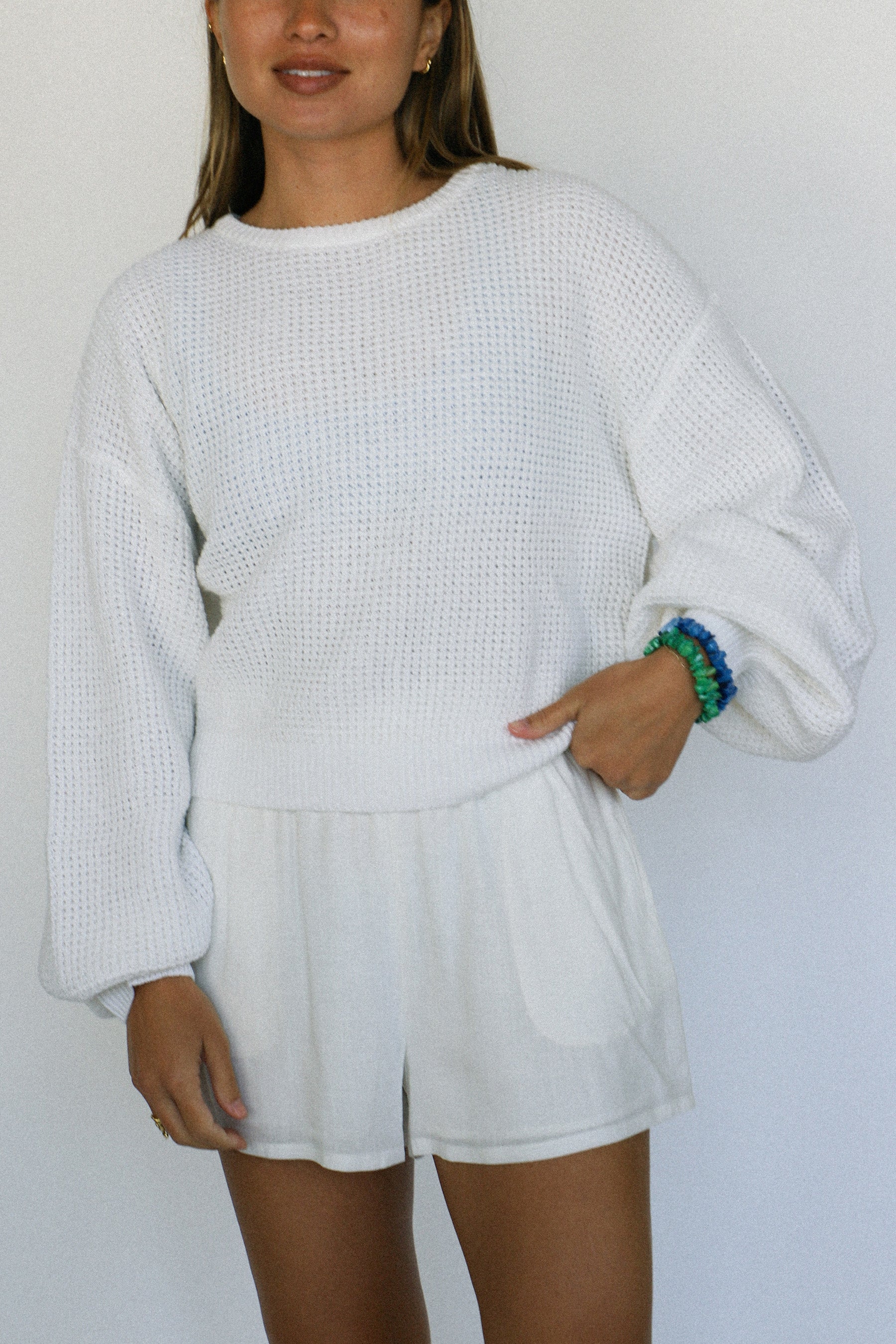 White Classic Knit Jumper