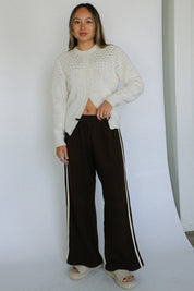 Espresso Thermal Crop Stripe Pant