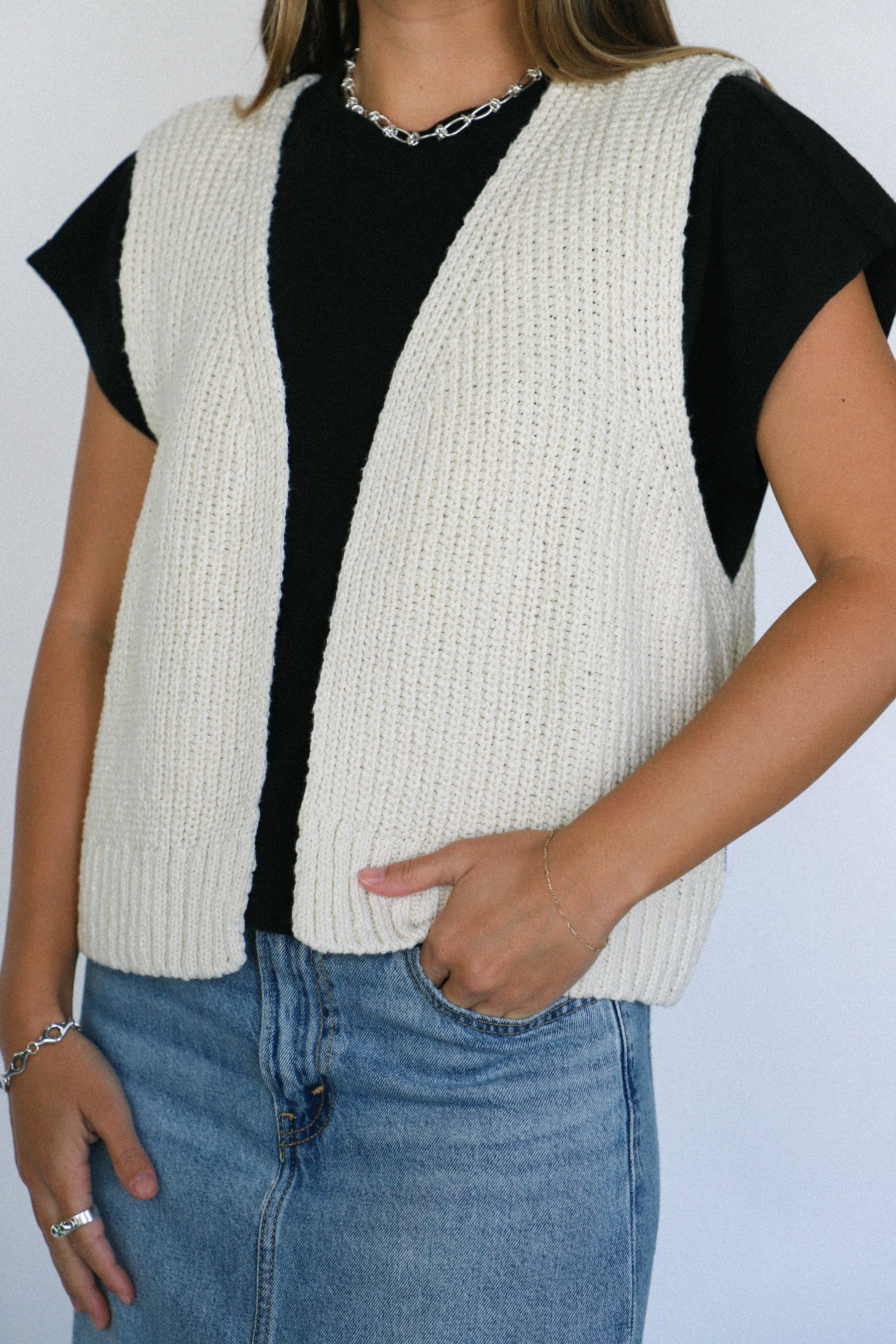 Naturel Cotton Granny Sweater Vest