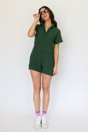 Hunter Green Stillwater Polo Romper