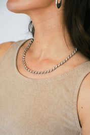 Silver Fusilli  Necklace