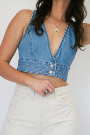 Check Yourself Raine Denim Top