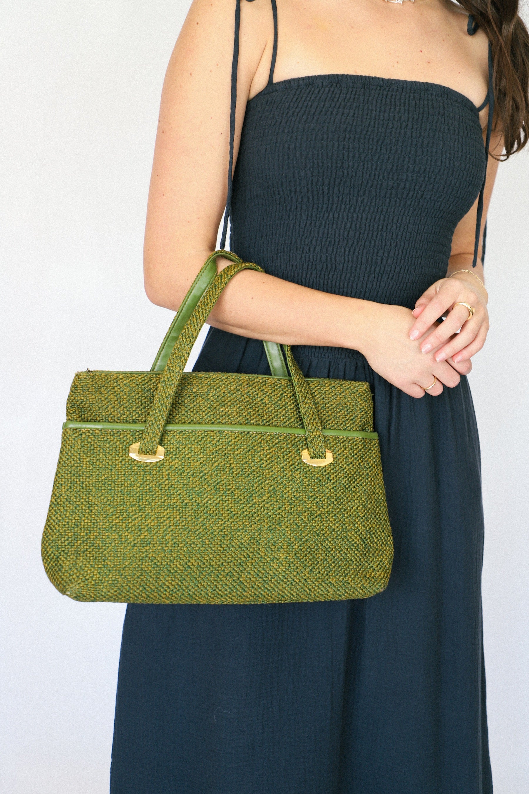 Green Mod Tweed Purse