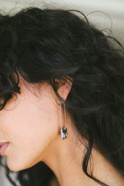 Silver Safety Pin Earrings