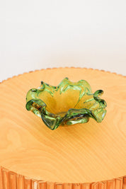 Green Glass Bloom Bowl