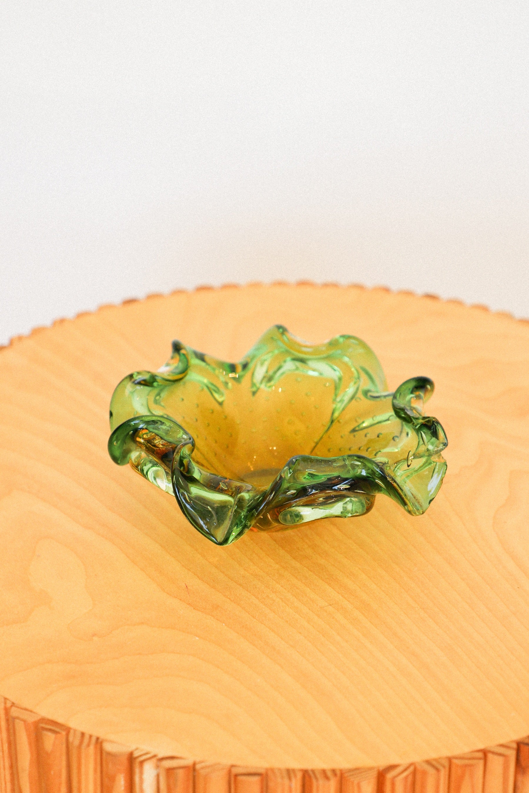 Green Glass Bloom Bowl