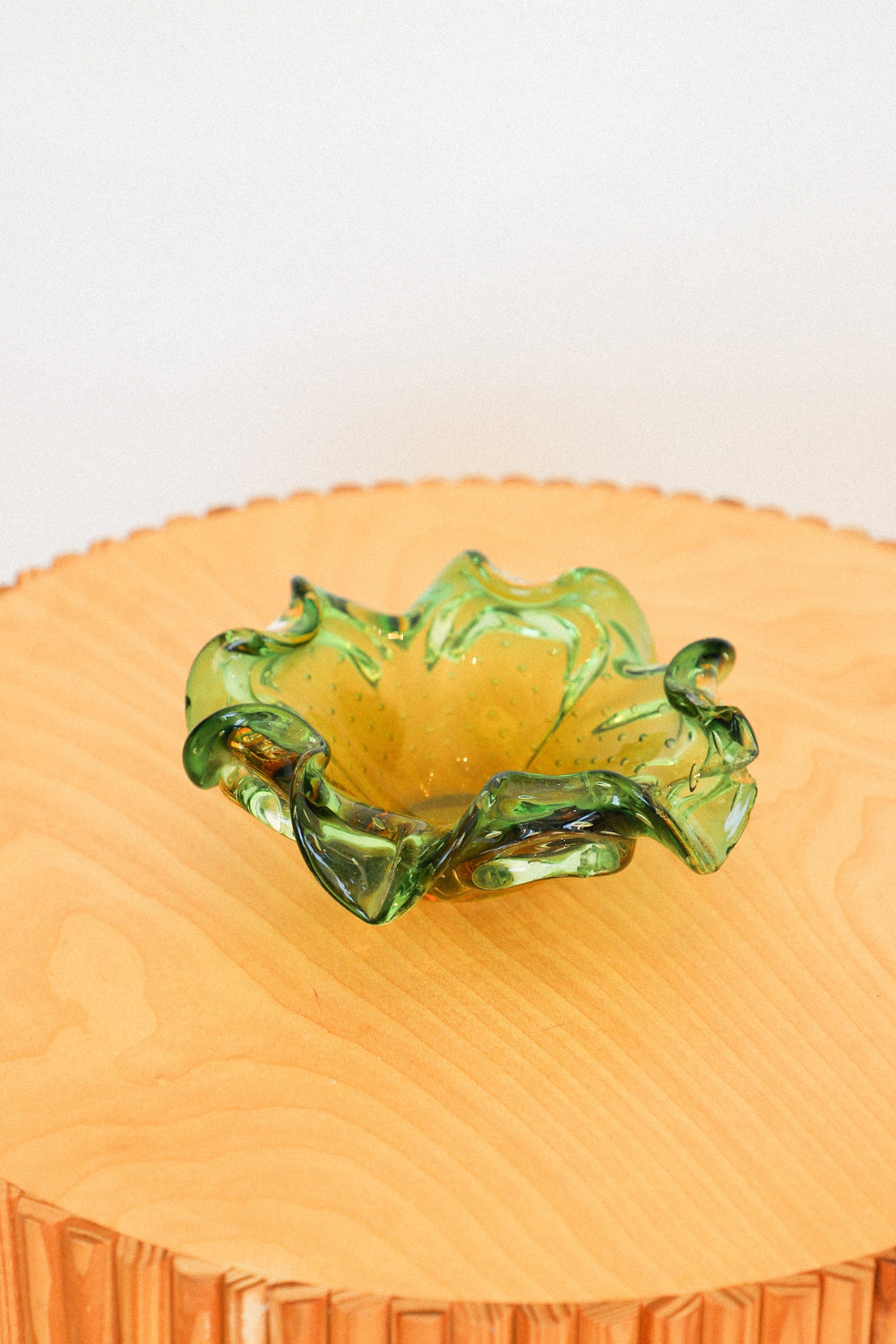 Green Glass Bloom Bowl