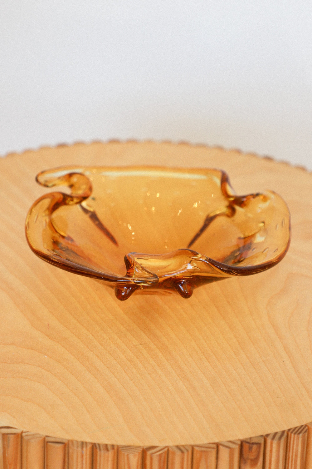 Amber Glass Twister Bowl