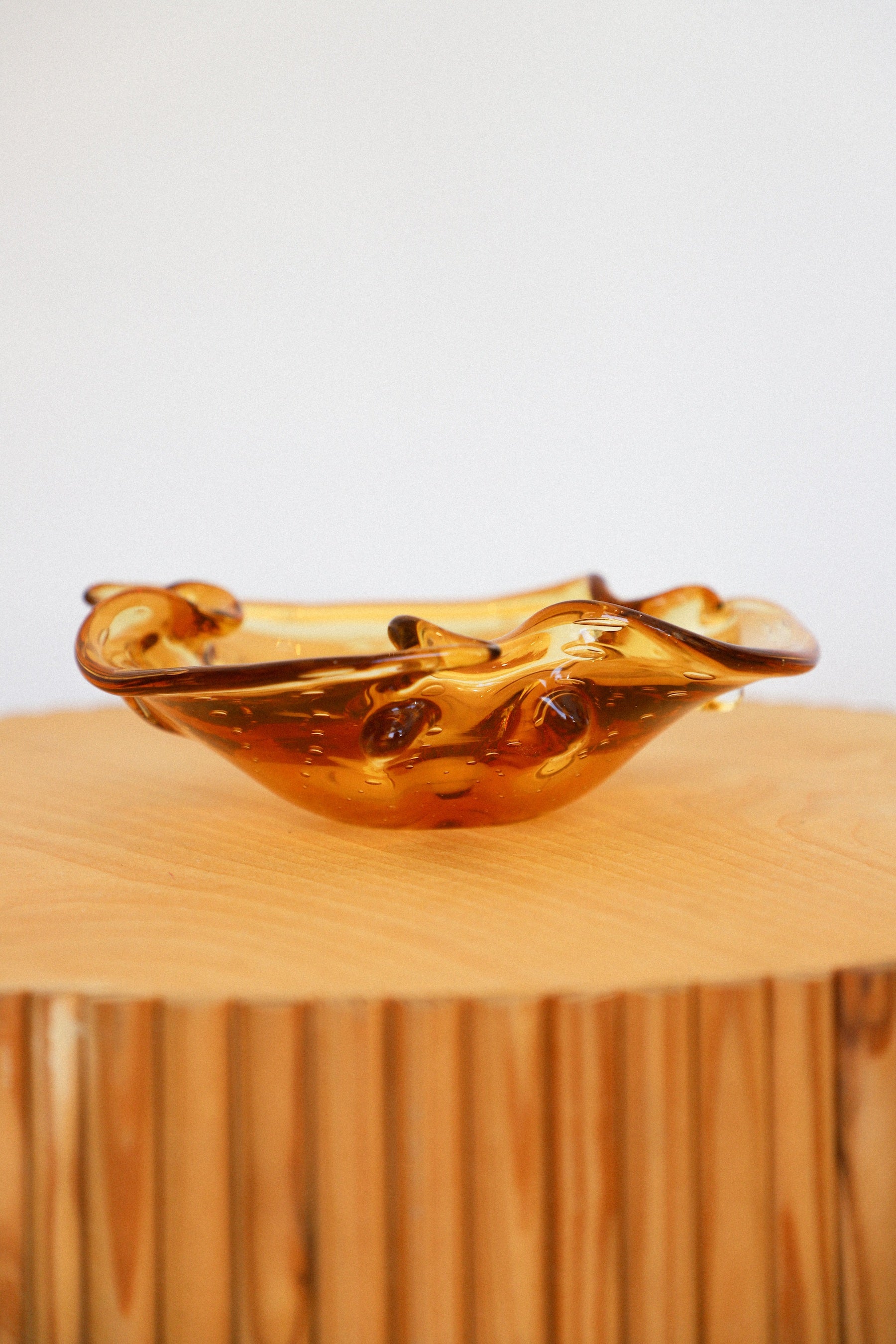 Amber Glass Twister Bowl