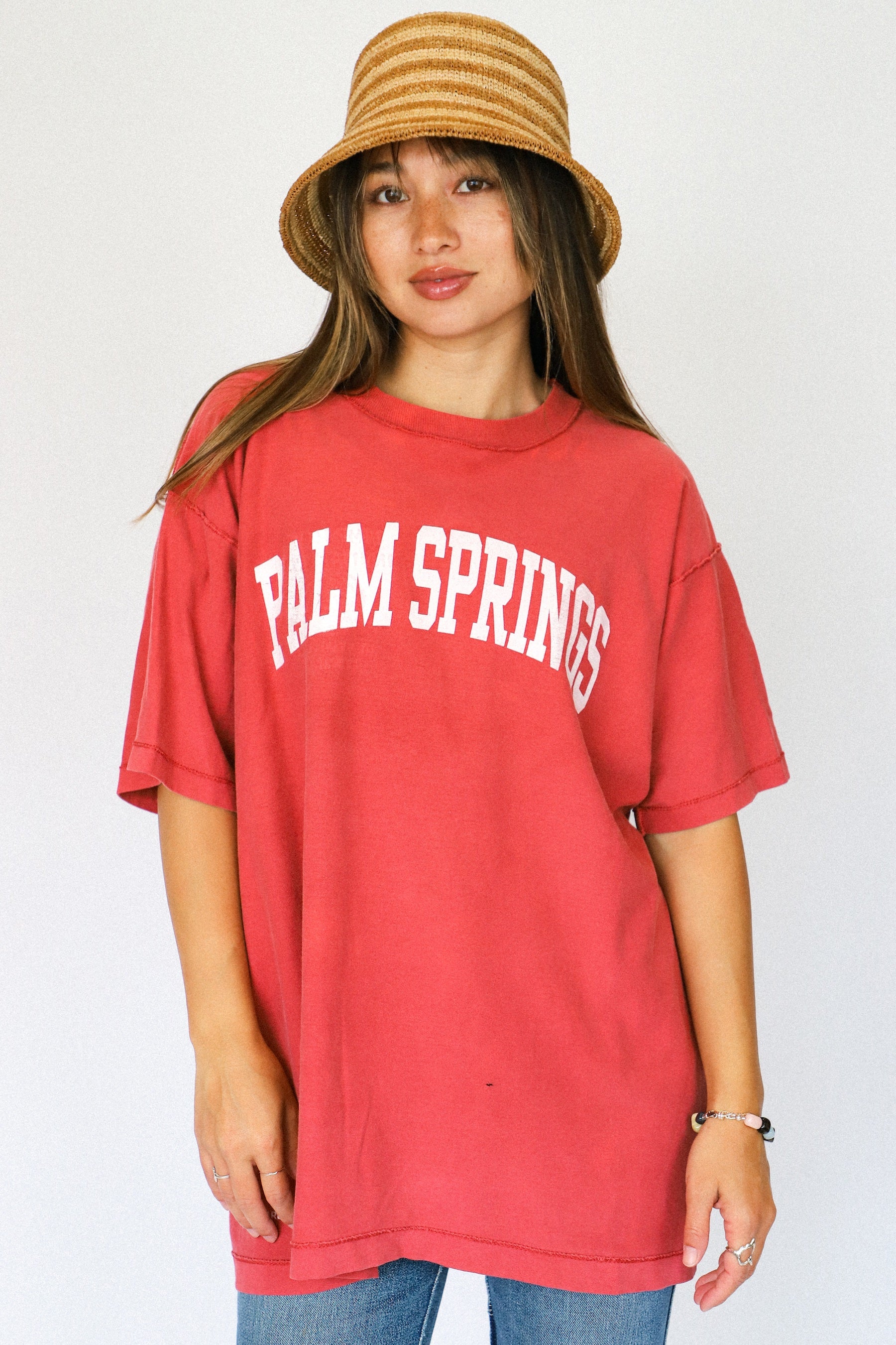 X Prism Red Palm Springs Varsity Tee 002