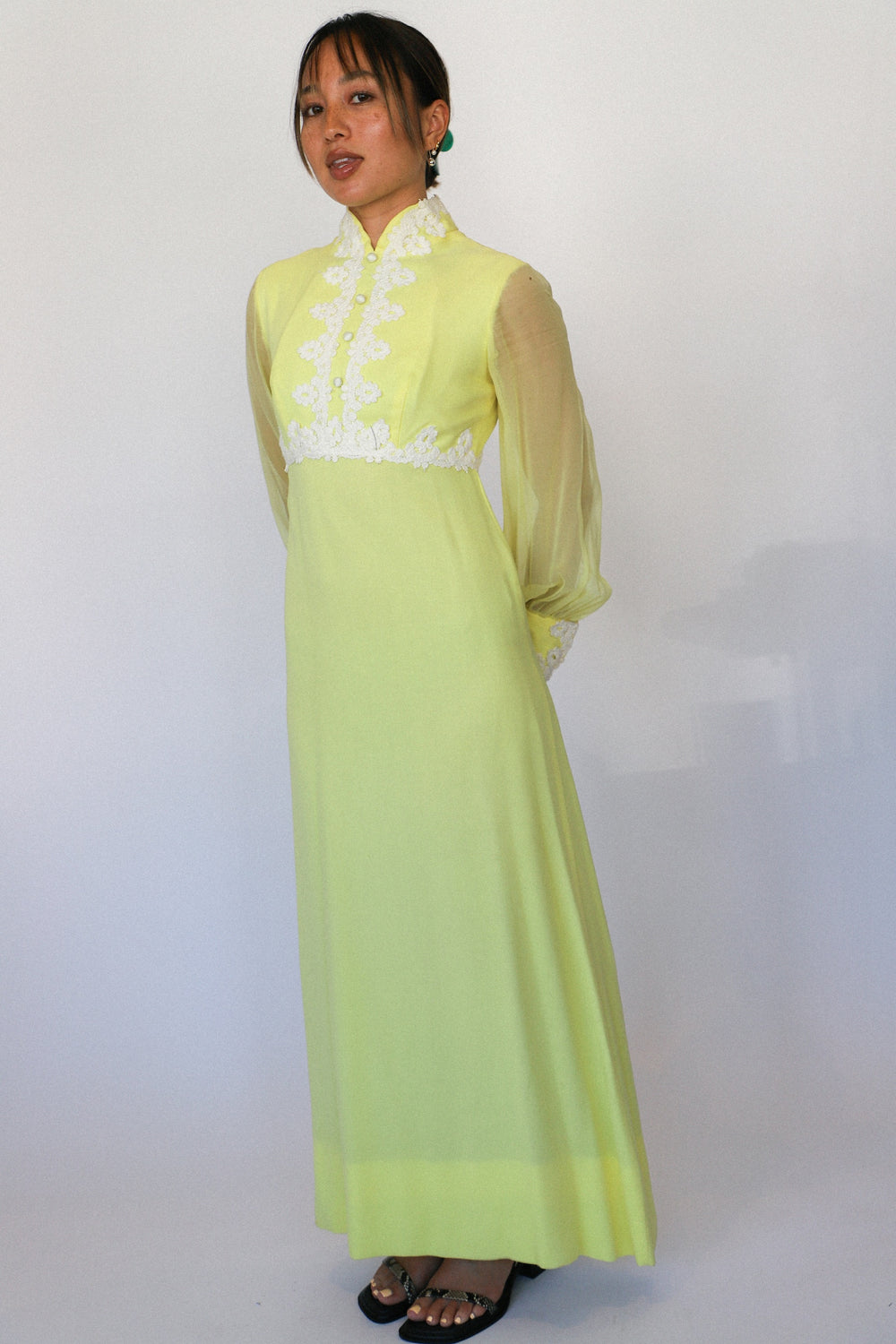 Yellow Applique Dress