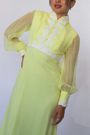 Yellow Applique Dress