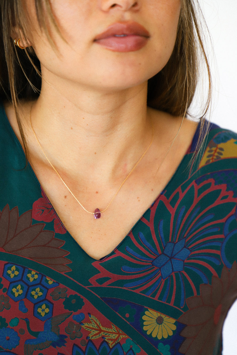 Gold Amethyst Itty Bitty Necklace