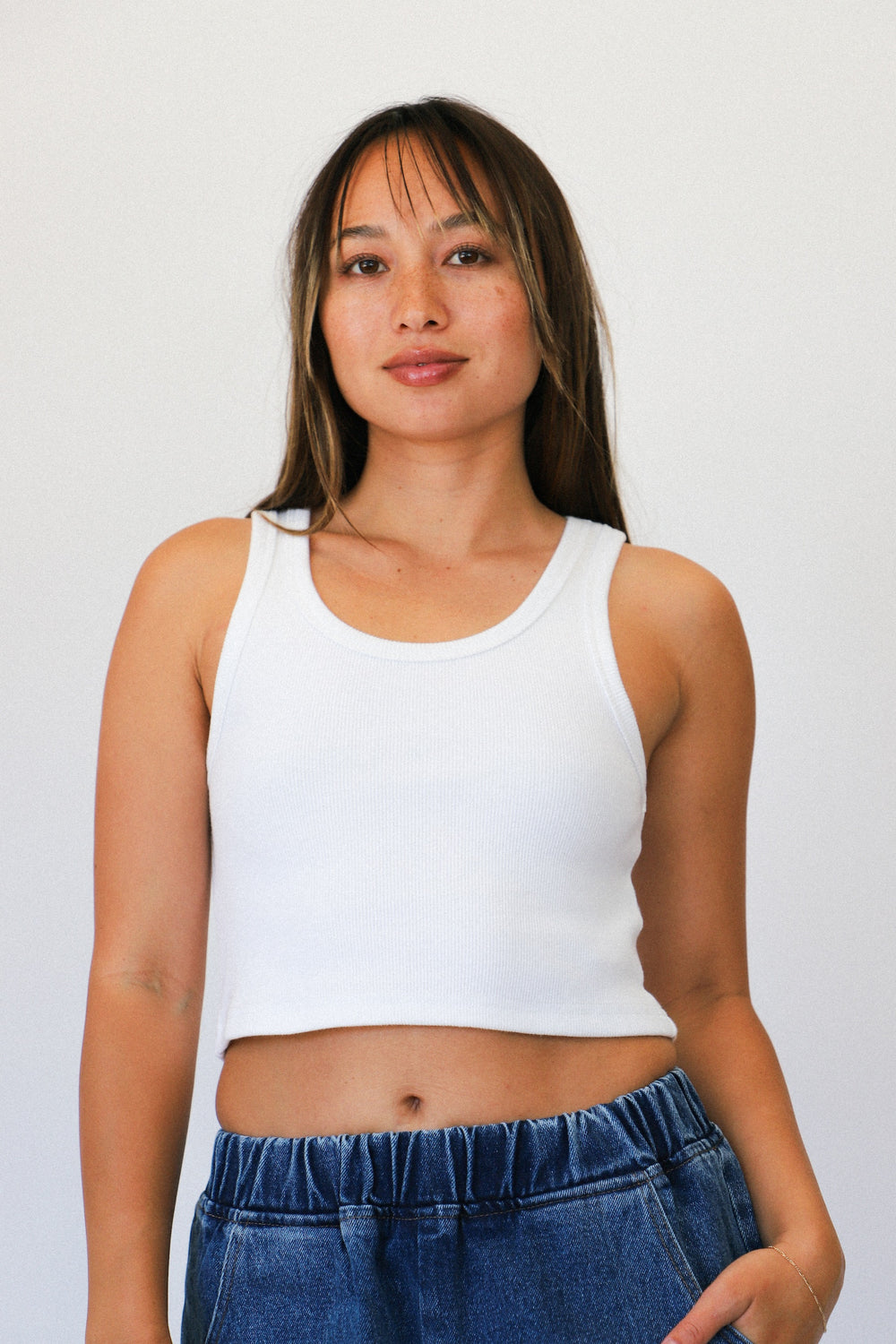 Vintage White Heavy Rib Toni Tank