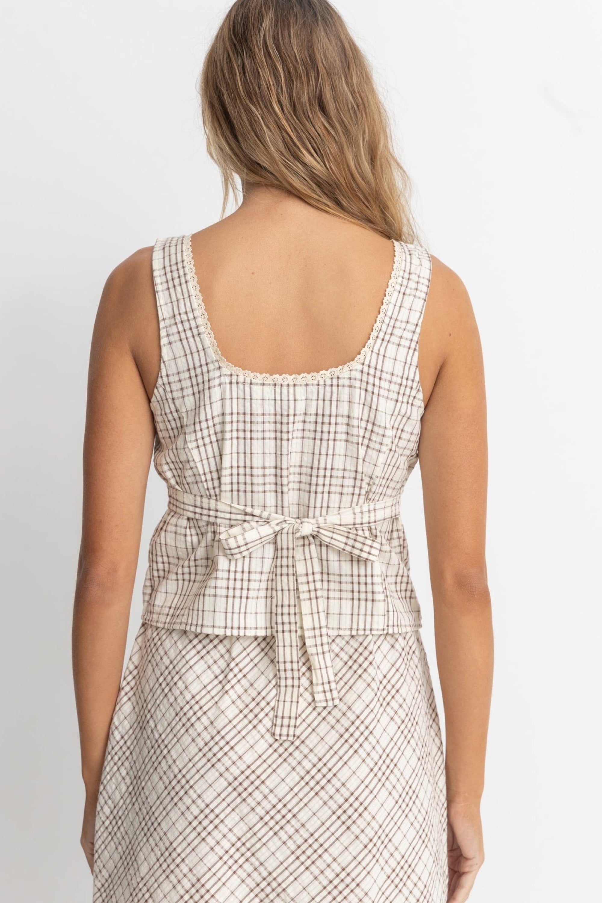 Natural Check Rumi Top