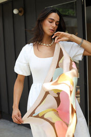 Pastel Abstract Silk Scarf