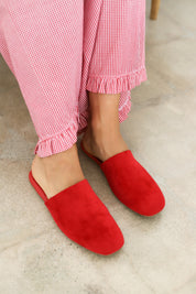 Red Velvet Pallenberg Mules