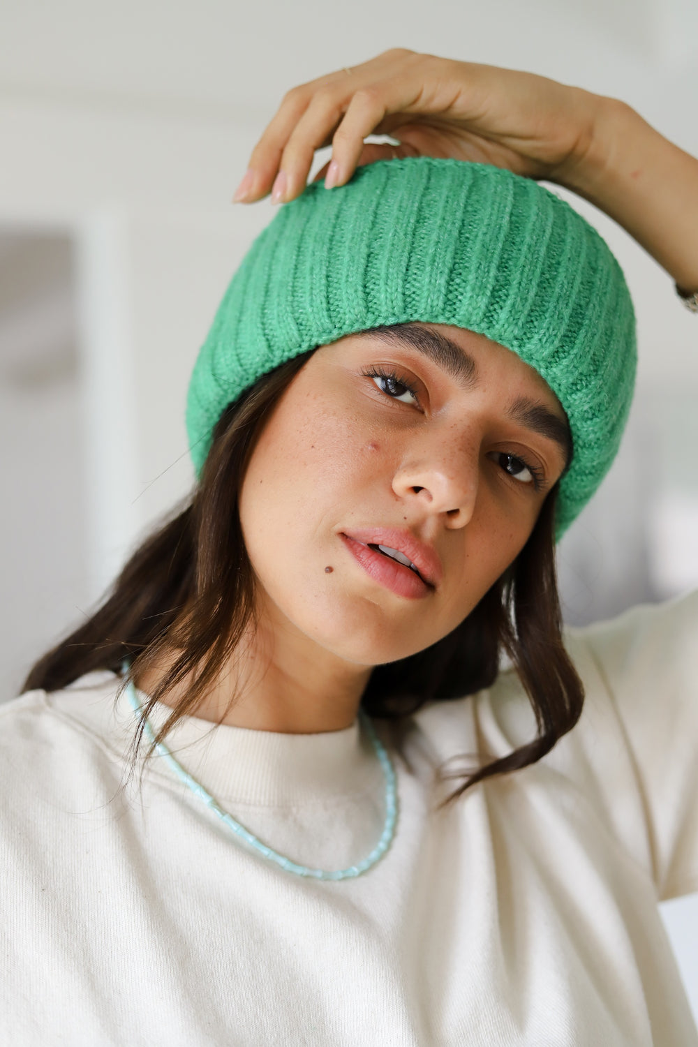 Green Coast Line Beanie