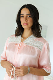 Pink + Lace Bed Jacket