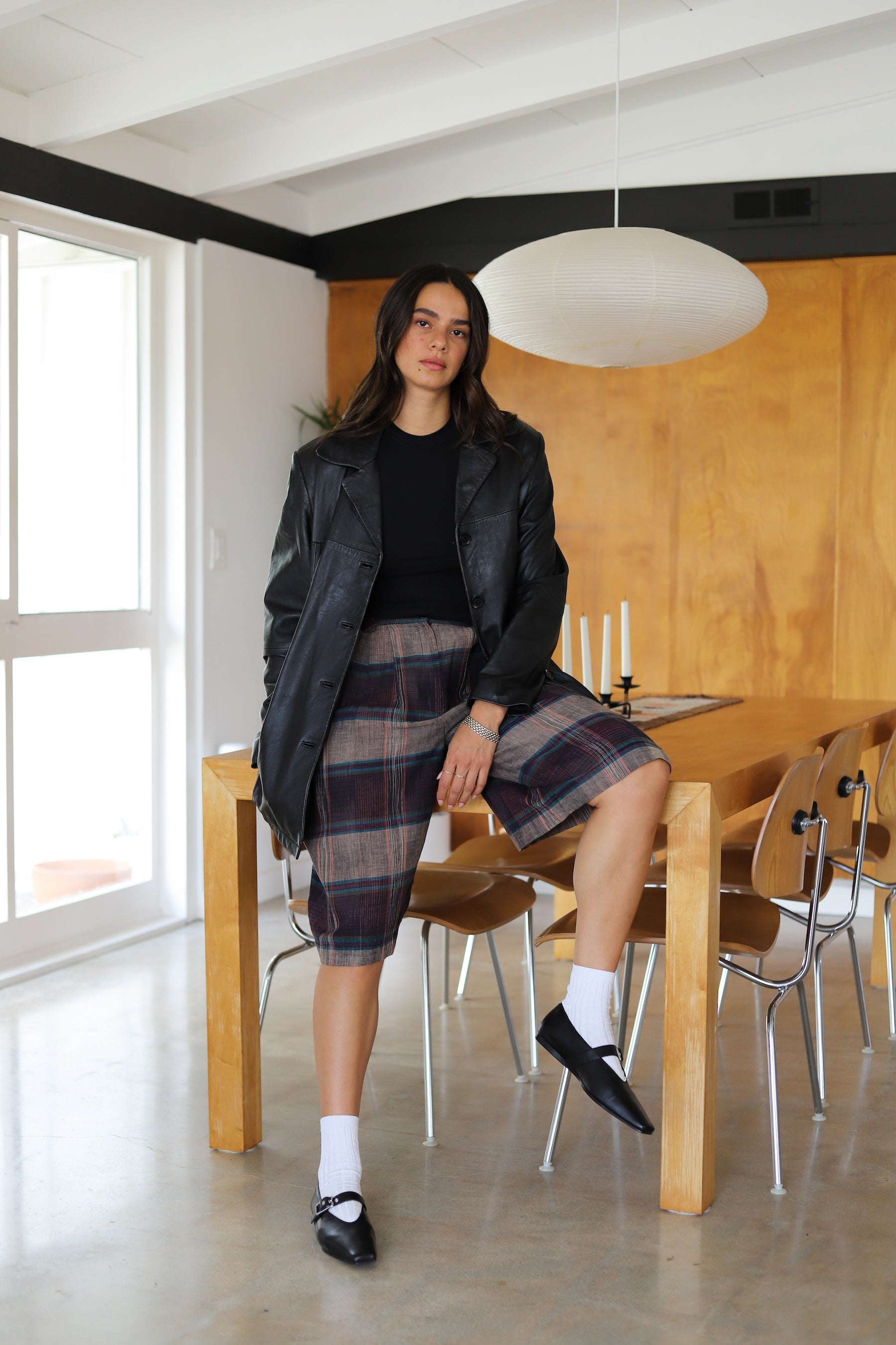 Plaid Nitya Long Shorts