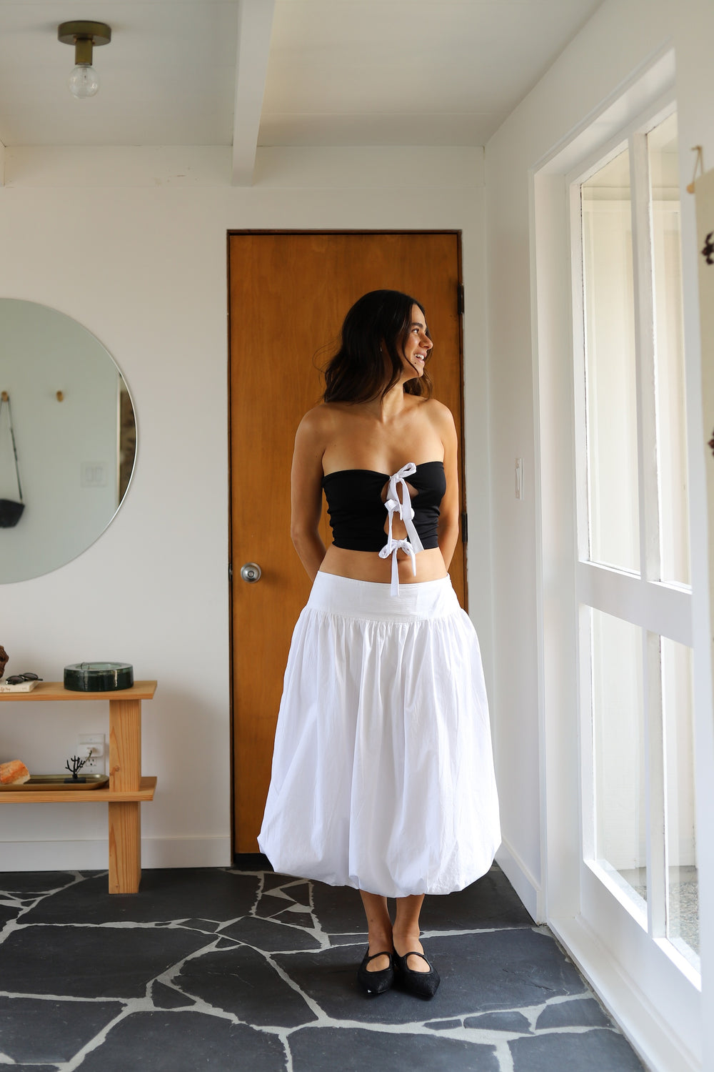 Black + White Lace Top