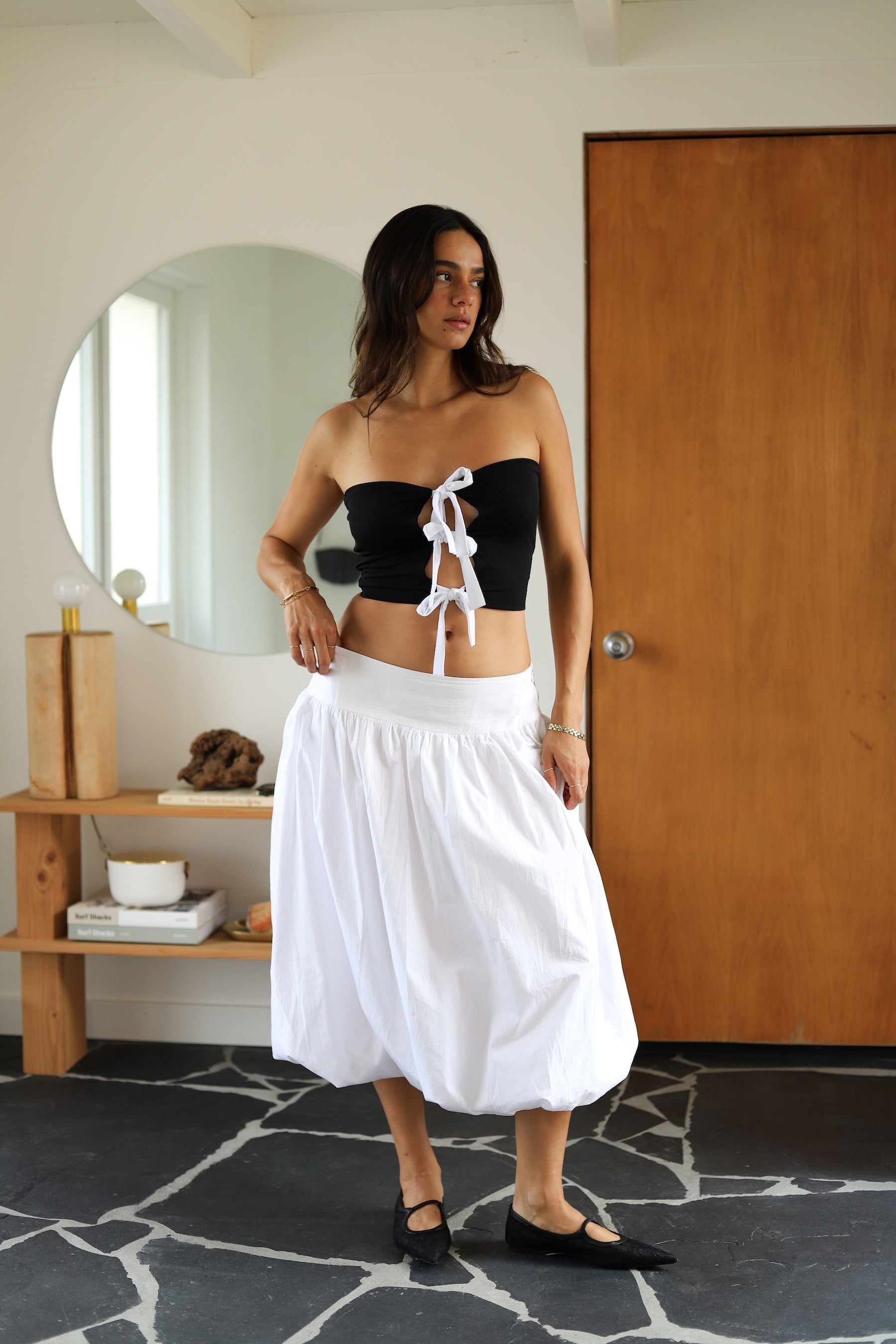 White Poplin Kiyono Skirt