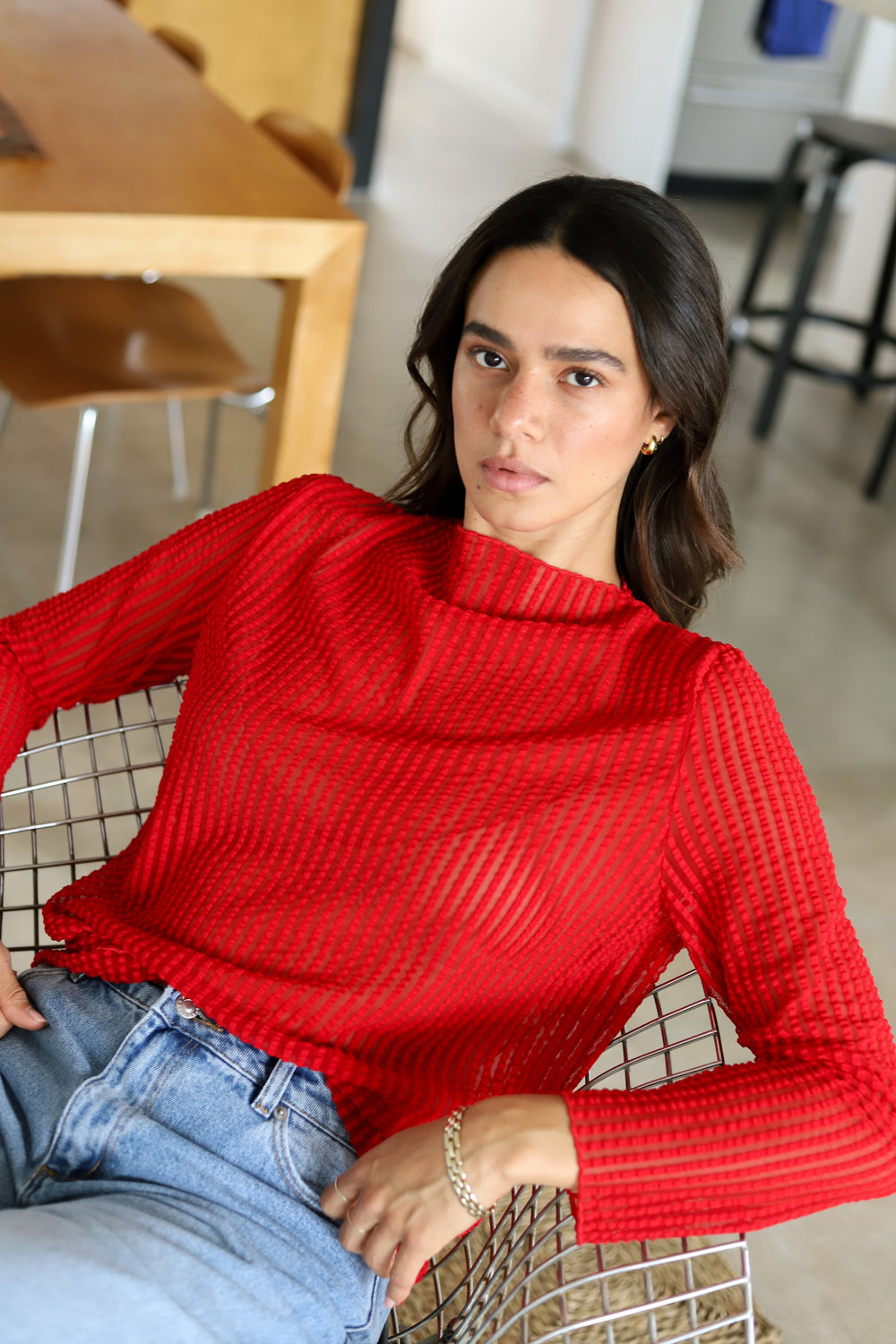 Bright Rouge Addison Long Sleeve