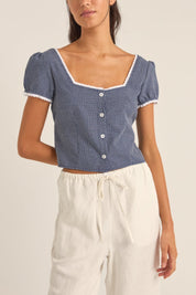 Navy Sadie Top