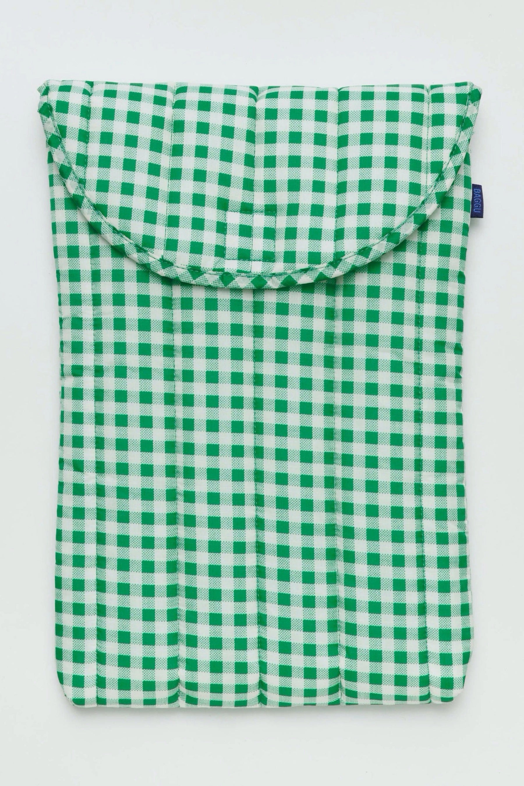 Green Gingham Puffy Laptop Sleeve