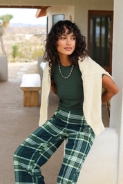 Green Plaid Acadia Trouser