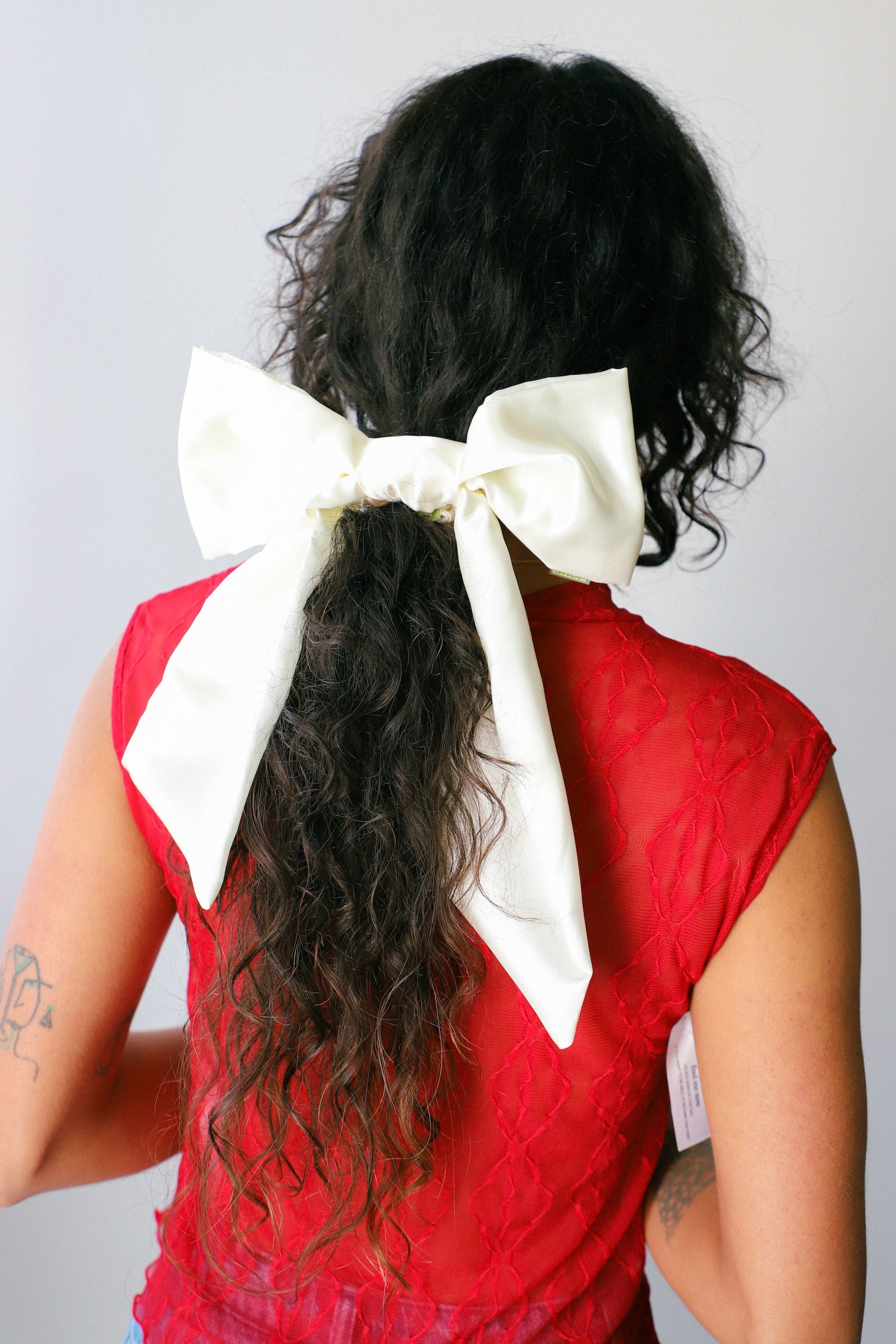 Ivory Giant Bow Scrunchie