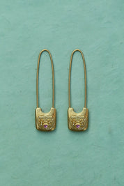 Gold Safety Pin Earrings