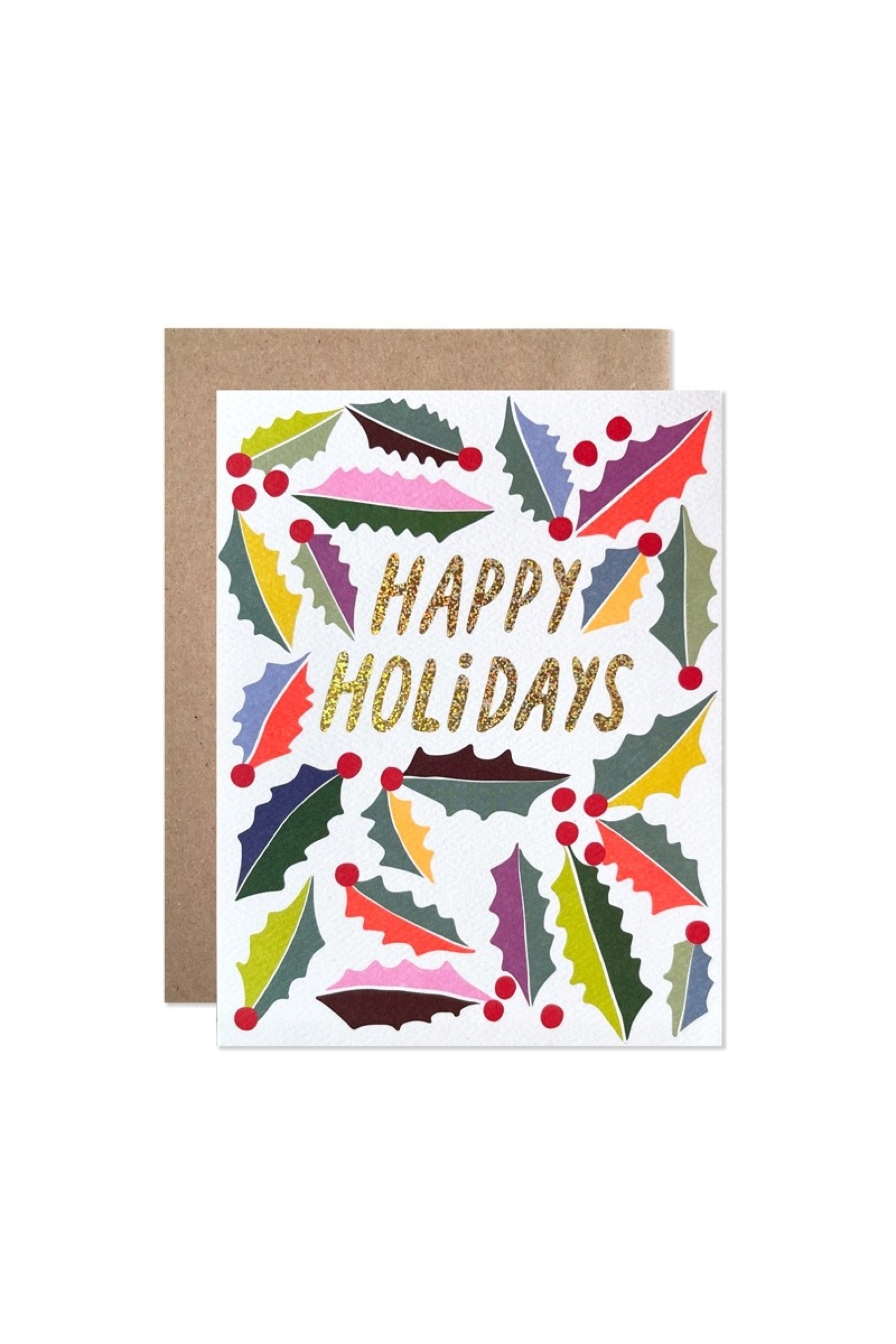 Happy Holidays Holly Card