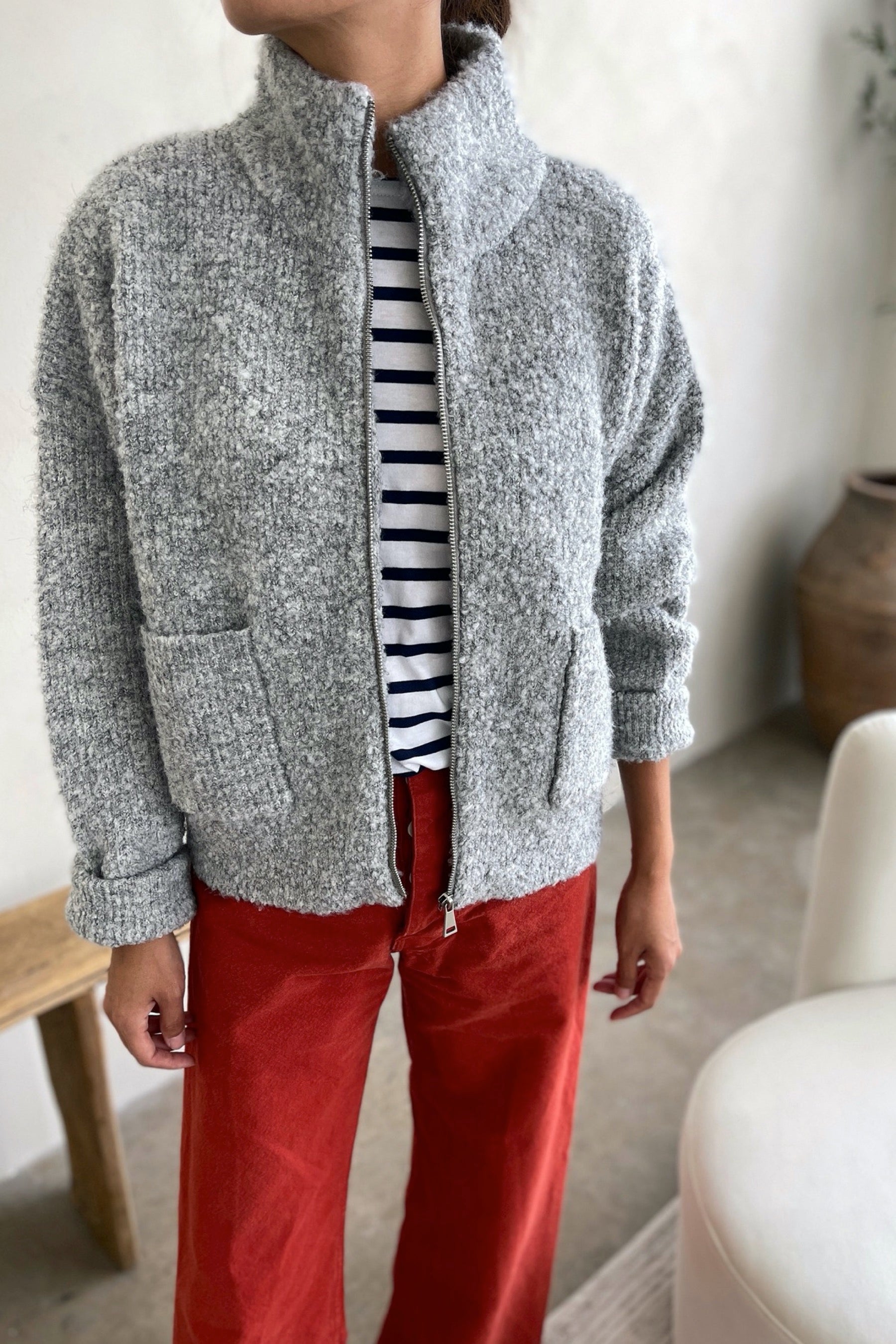 Heather Grey Louie Sweater Jacket