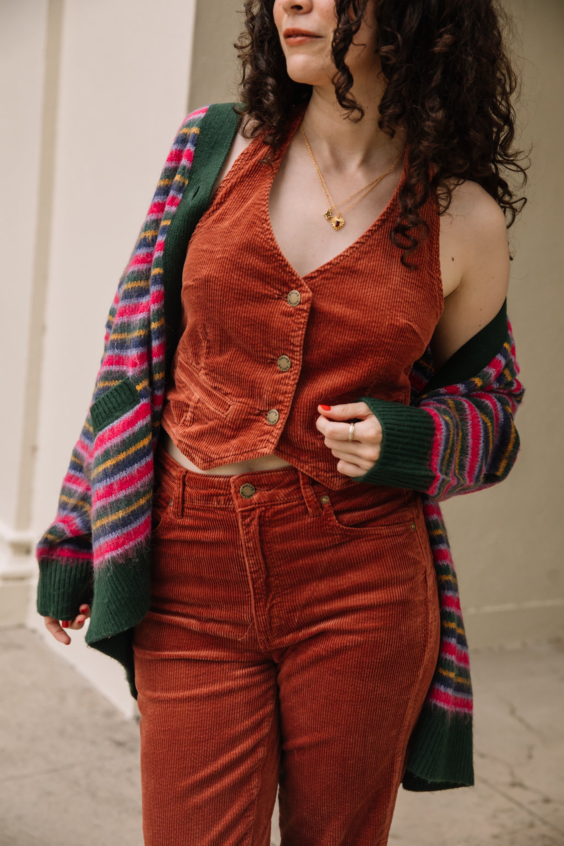 Brick Cord Halter Vest