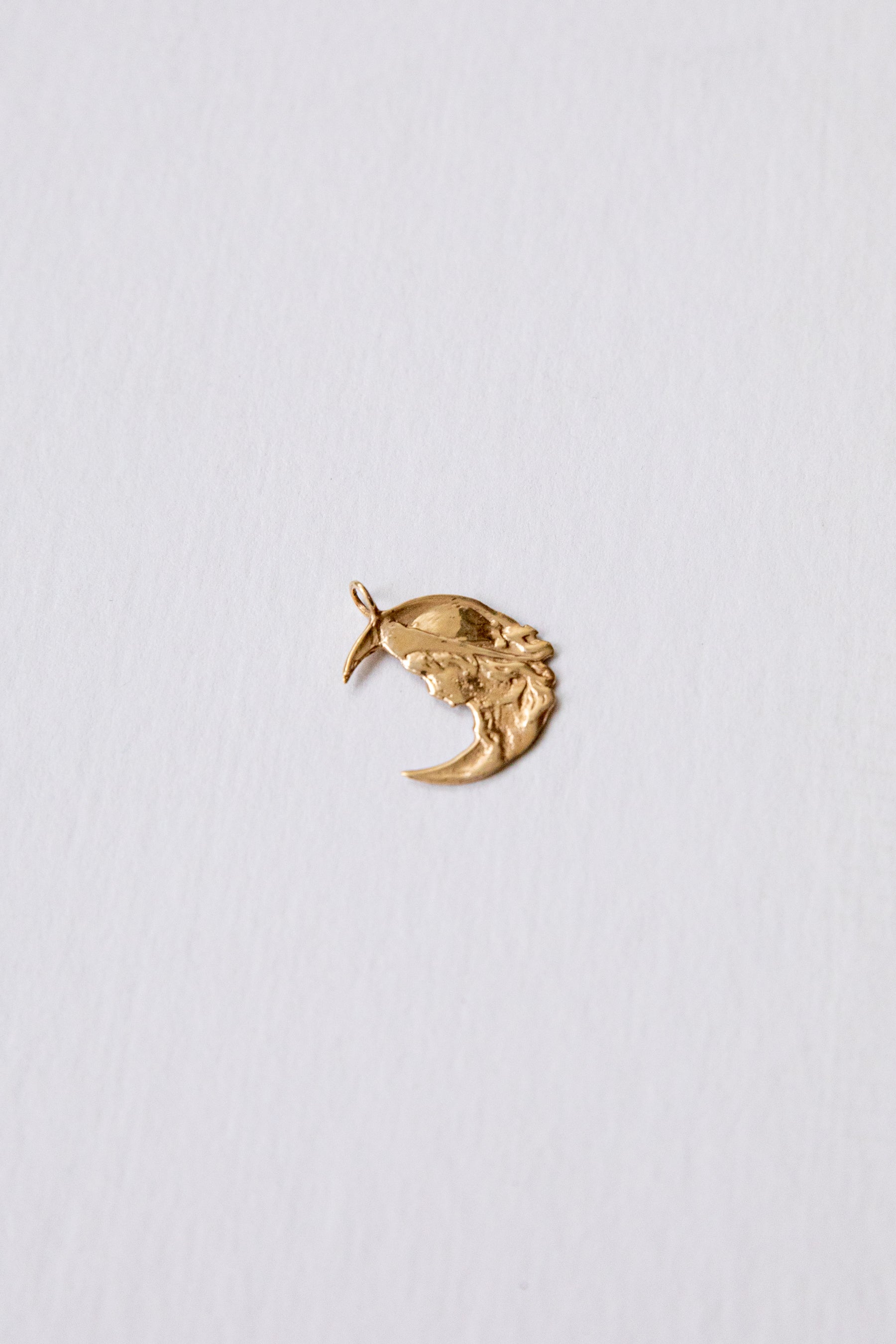 14k Girl In The Moon Charm