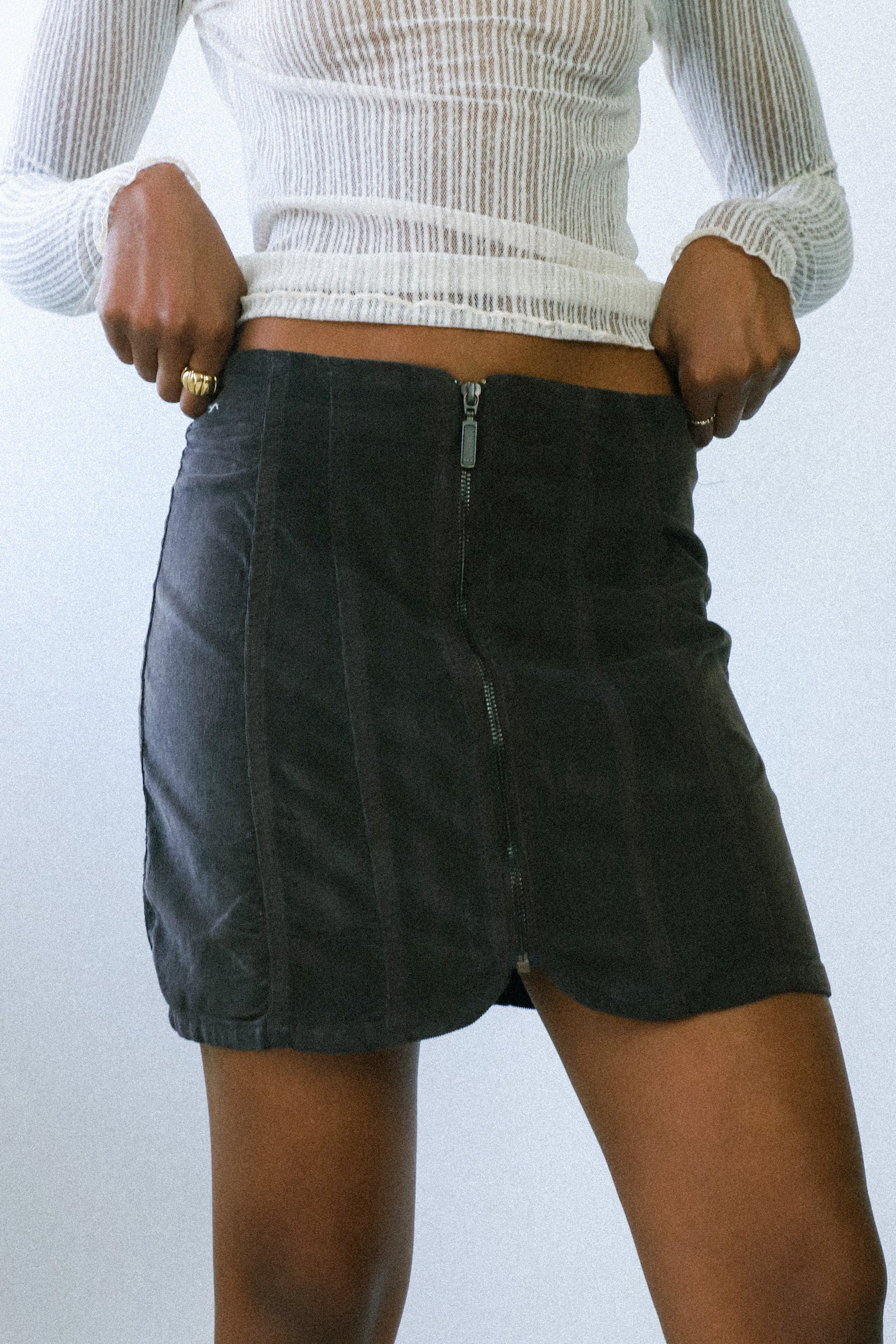 Espresso Bean Layla Cord Mini Skirt