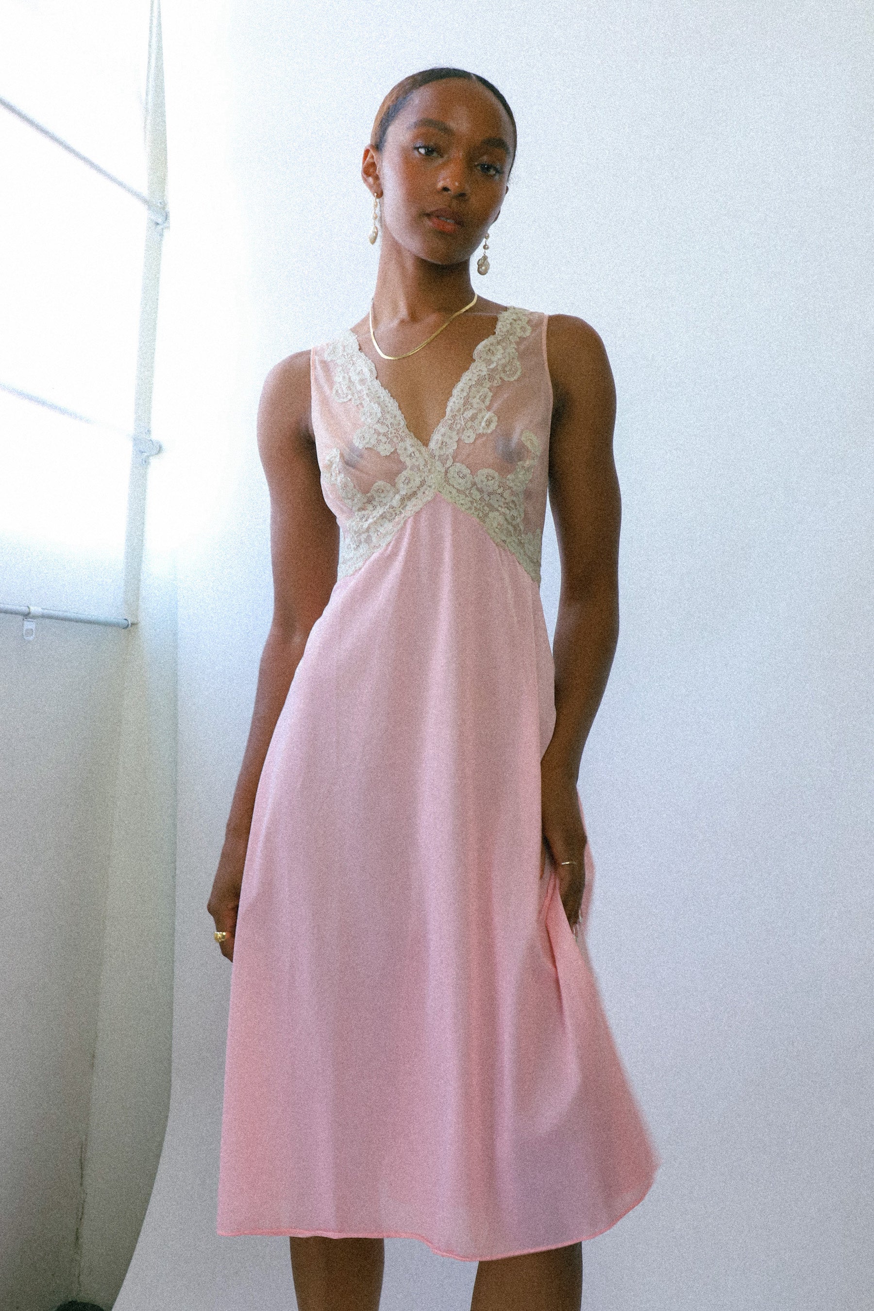 Sheer Pink Barker Slip Dress