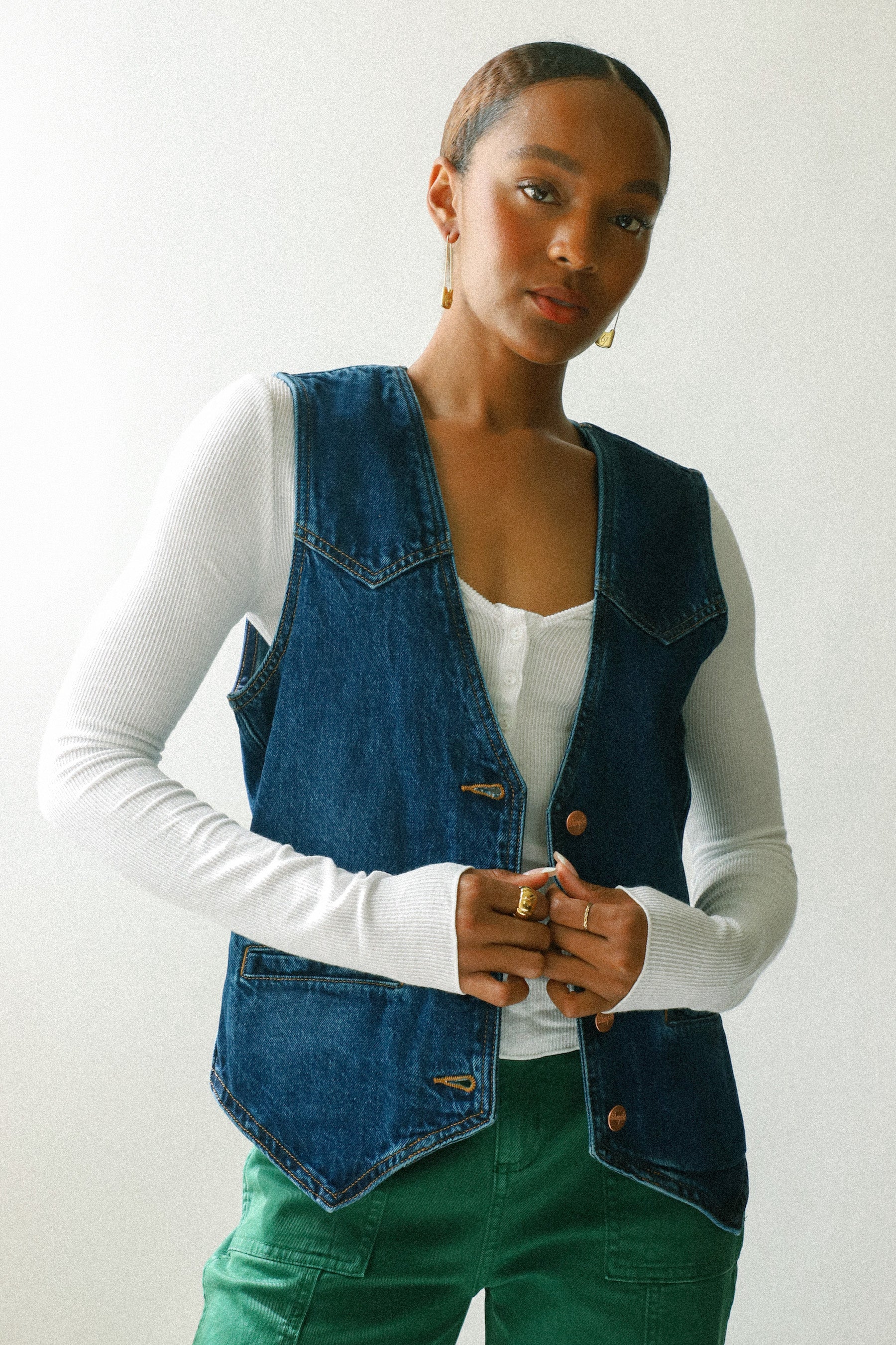 Jennifer Slim Denim Vest