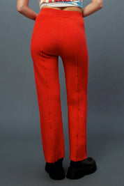 Hot Orange Pintuck Pant