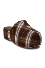 Brown Plaid Bella Mule