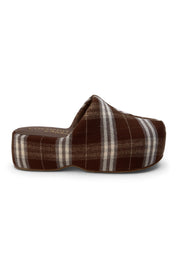 Brown Plaid Bella Mule