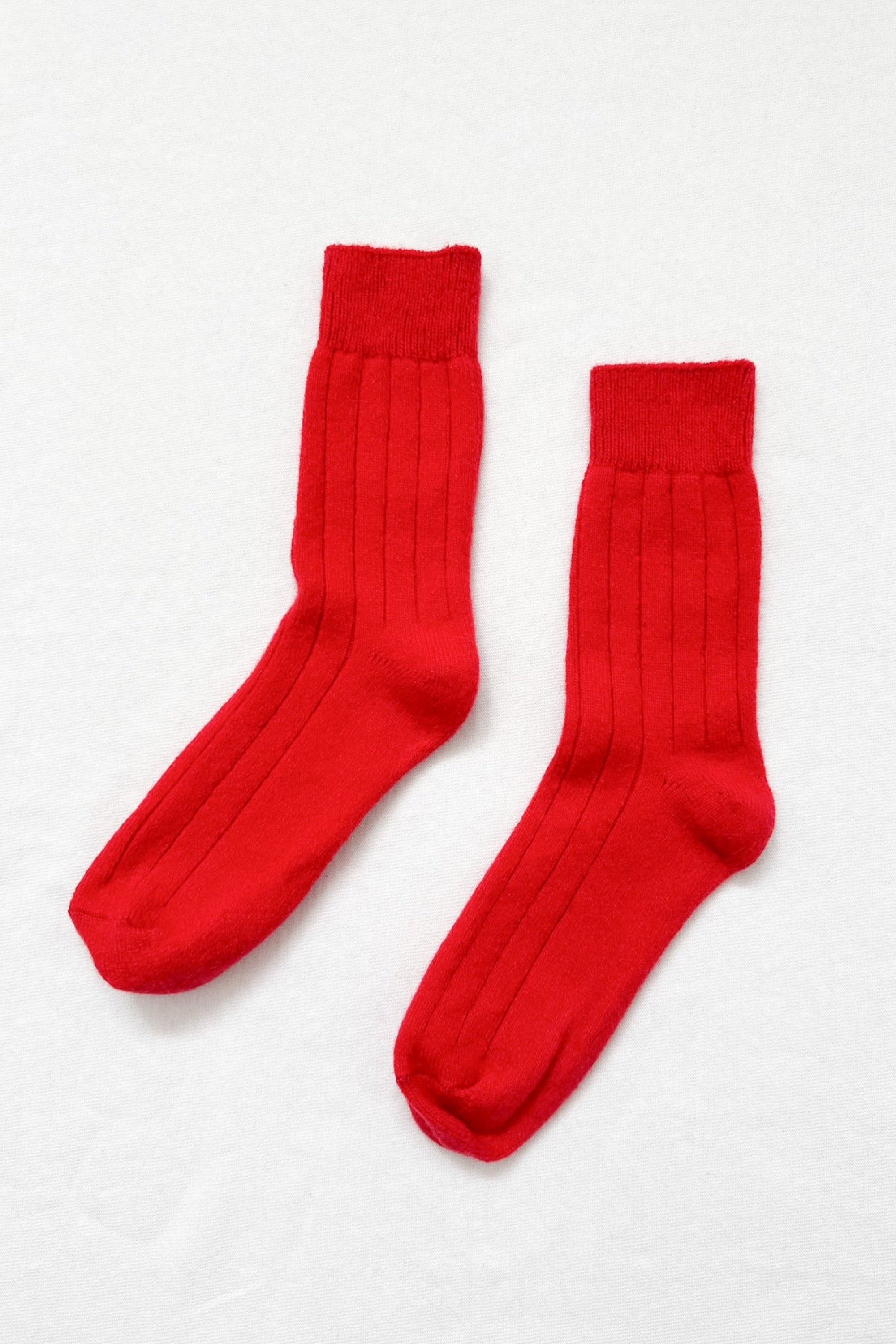 Red Classic Cashmere Socks