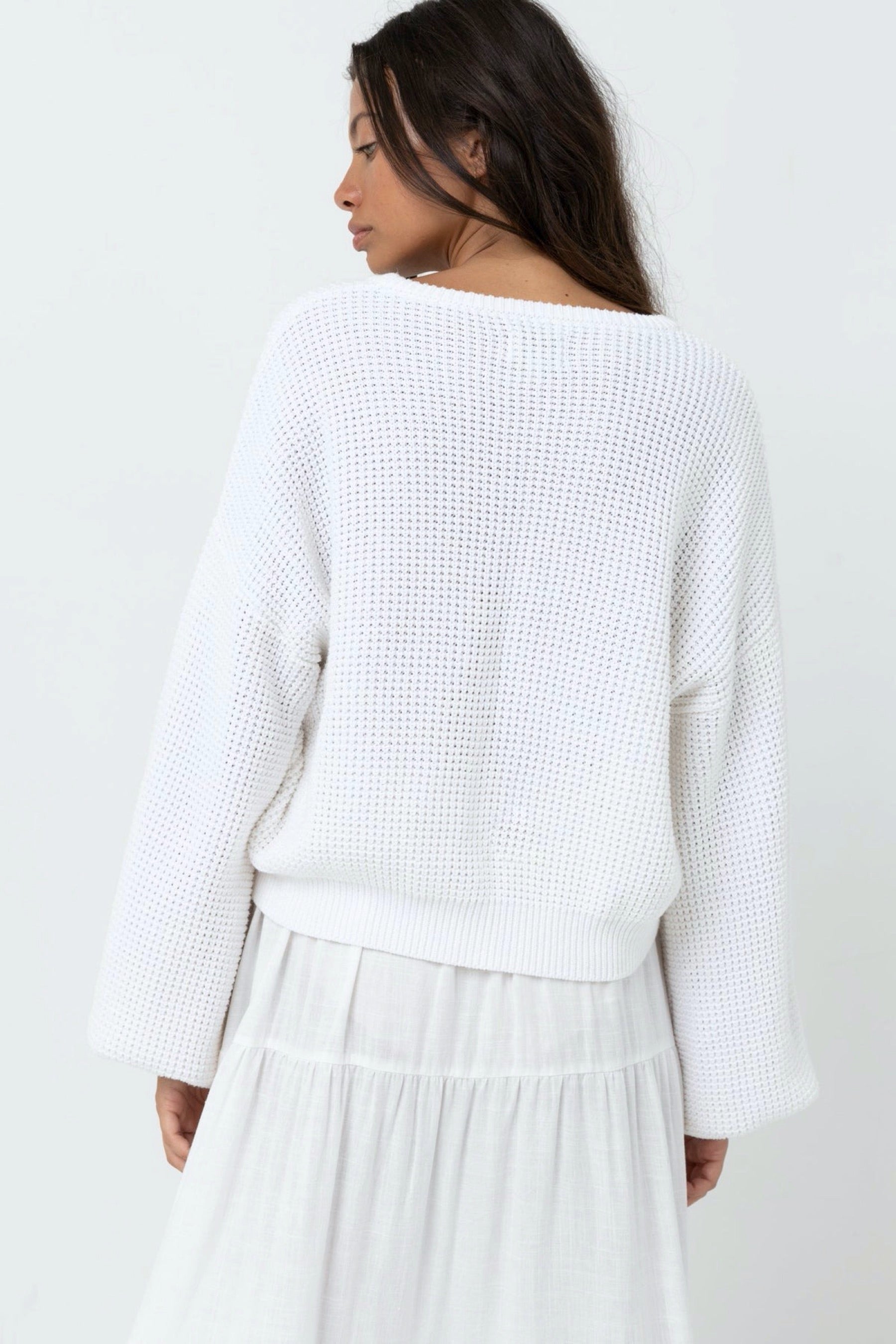 White Classic Knit Jumper