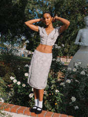 Satin Rose Piyeto Skirt