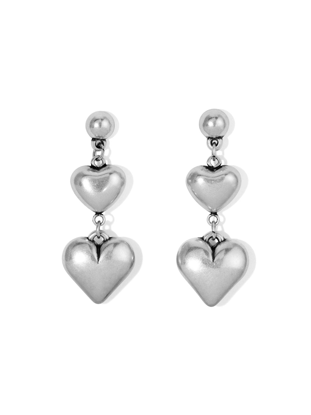 Silver Lia Heart Earrings